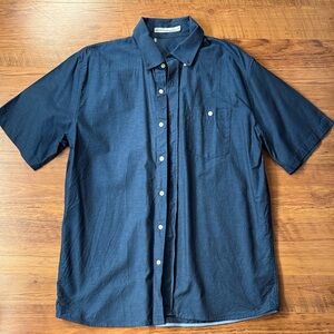 Criquet Men's Dark Blue Casual Button Down Shirt